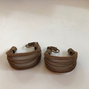 Sarah Cavender Metalworks Brown Clip Earrings